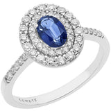 Anello Donna Centrale Con Contorno in Oro Bianco COMETE Colore Blu ANB 2419Variante 1