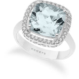 Anello Donna Centrale Con Contorno in Oro Bianco COMETE Colore Azzurro ANQ 295Variante 1