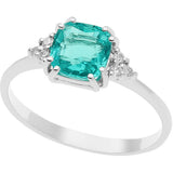 Anello Donna Con Pietra in Oro Bianco COMETE Colore Verde ANB 2490Variante 1