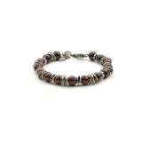 Bracciale uomo Antracite in argento invecchiato intervallato da pietre dure Amerigo Variante