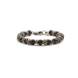 Bracciale uomo Antracite in argento invecchiato intervallato da pietre dure Amerigo