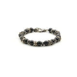 Bracciale uomo Antracite in argento invecchiato intervallato da pietre dure Annibale Variante