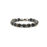 Bracciale uomo Antracite in argento invecchiato intervallato da pietre dure Magellano Variante