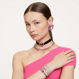 Bracciale donna Swarovski tennis in metallo rodiato e zirconi taglio rotondo 5648937 Indossato2