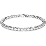 Bracciale donna Swarovski tennis in metallo rodiato e zirconi taglio rotondo 5648937