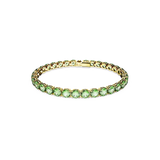 Bracciale donna Swarovski tennis in metallo dorato e zirconi verdi taglio rotondo 5658849