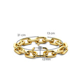 TI SENTO Bracciale donna con maglie ovali in argento dorato e con zirconi 2952SY Dimensioni