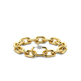 TI SENTO Bracciale donna con maglie ovali in argento dorato e con zirconi 2952SY