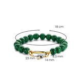 Bracciale Ti Sento con perle color verde malachite e chiusura in argento dorato con zirconi 2961MA Dimensioni