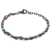 Bracciale uomo Comete in argento 925 brunito e pvd rosa con elemento impreziosito da zirconi neri UBR 1008