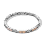 Bracciale uomo Comete in acciaio lucido con dettagli in Pvd oro rosa e diamantini UBR 1009