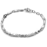 Bracciale uomo Comete maglia a losanghe in argento con particolare impreziosito da zirconi neri UBR 1006