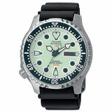CITIZEN Orologio Automatico Datario Uomo con Cassa Rotonda Quadrante Giallo e Cinturino in Gomma Nero NY0040-09W