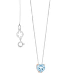 Collana donna Comete maglia veneziana in oro bianco con topazio azzurro taglio cuore Ct. 1,02 montato in oro rosa GLB 1546