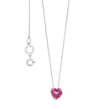 Collana donna Comete maglia veneziana in oro bianco con topazio rosa taglio cuore Ct. 0,95 montato in oro rosa GLB 1548