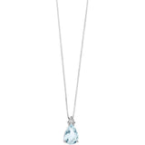 Collana Donna Con Pendente in Oro Bianco COMETE Colore Azzurro GLQ 279Variante 1