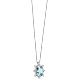 Collana Donna Con Pendente in Oro Bianco COMETE Colore Azzurro GLQ 269Variante 1