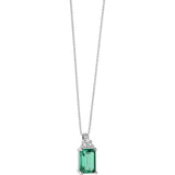 Collana Donna Con Pendente in Oro Bianco COMETE Colore Verde GLB 1438Variante 1