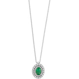 Collana Donna Con Pendente in Oro Bianco COMETE Colore Verde GLB 1472Variante 1