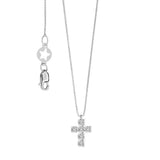 Collana donna Comete in oro bianco maglia veneziana con croce di diamanti GLB 1555
