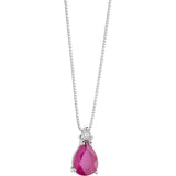 Collana Donna Con Pendente in Oro Bianco COMETE Colore Rosso GLB 1508Variante 1