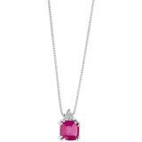 Collana Donna Con Pendente in Oro Bianco COMETE Colore Rosso GLB 1513Variante 1