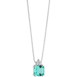 Collana Donna Con Pendente in Oro Bianco COMETE Colore Verde GLB 1514Variante 1
