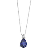 Collana Donna Con Pendente in Oro Bianco COMETE Colore Blu GLB 1506Variante 1