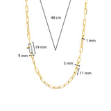 Collana donna Ti Sento con maglie ovali in argento bicolore e con zircone 34024SY Dimensioni