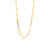 Collana donna Ti Sento con maglie ovali in argento bicolore e con zircone 34024SY Variante