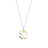 Collana Ti Sento in argento con pendente quadrifoglio verde con zirconi e bordo dorato 6821MA Variante2
