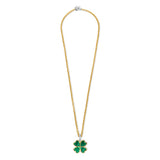 Collana Ti Sento in argento con pendente quadrifoglio verde con zirconi e bordo dorato 6821MA Variante3