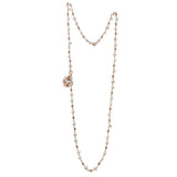 Maria Cristina Sterling Collana donna in argento rosa con perle barocche bianche e pendenti a forma di cuore e croce G4272R