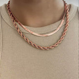 Maria Cristina Sterling Collana Donna Maglia Serpentina Piatta in Argento Rosé G4320R Indossato