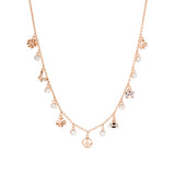 Collana Donna Rosato RZGA02 in argento rosè con charm a fiore, farfalla, quadrifoglio, simbolo della pace, ape e coccinella