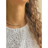 Collana Donna Tennis in Argento Rosè con Zirconi ROSATO RZC002 Indossato1