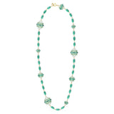 Collana donna Swarovski dorata con cristalli verdi e amazzonite 5601906 Variante2