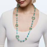 Collana donna Swarovski dorata con cristalli verdi e amazzonite 5601906 Indossato