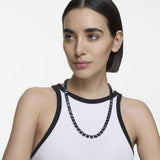 Swarovski collana tennis da donna con cristalli quadrati grigi su montatura placcata rutenio 5612683 Indossato