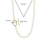 TI SENTO Collana da donna con perle bianche e chiusura in argento dorato e zirconi 3993PW Dimensioni