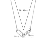 Collana Ti Sento in argento rodiato con pendente a due maglie ovali con zirconi 3966ZI Dimensioni