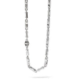 Collana uomo Comete in argento maglia a losanghe con particolare impreziosito da zirconi neri UGL 698