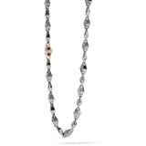 Collana uomo Comete in argento brunito e pvd rosa con particolare impreziosito da zirconi neri UGL 699