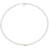 COMETE Collana donna con perle di fiume e sfera centrale in oro rosa e chiusura in oro bianco FWQ 326