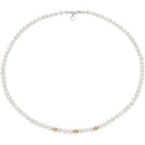 COMETE Collana donna con perle di fiume e con tre sfere in oro rosa e chiusura in oro bianco FWQ 327