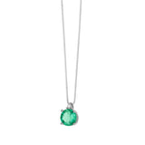 Collana Donna Con Pendente in Oro Bianco con Diamante COMETE Colore Verde GLB 1382Variante 1