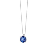 Collana Donna Con Pendente in Oro Bianco con Diamante COMETE Colore Blu GLB 1388Variante 1