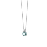 Collana Donna Con Pendente in Oro Bianco con Diamante COMETE Colore Azzurro GLQ 264Variante 1