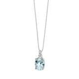 Collana Donna Con Pendente in Oro Bianco con Diamante COMETE Colore Azzurro GLQ 267Variante 1