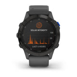 Orologio Smartwatch Garmin Cassa Rotonda in Acciaio Nero Quadrante Nero Cinturino in Silicone Antracite 010-02410-11 Variante1